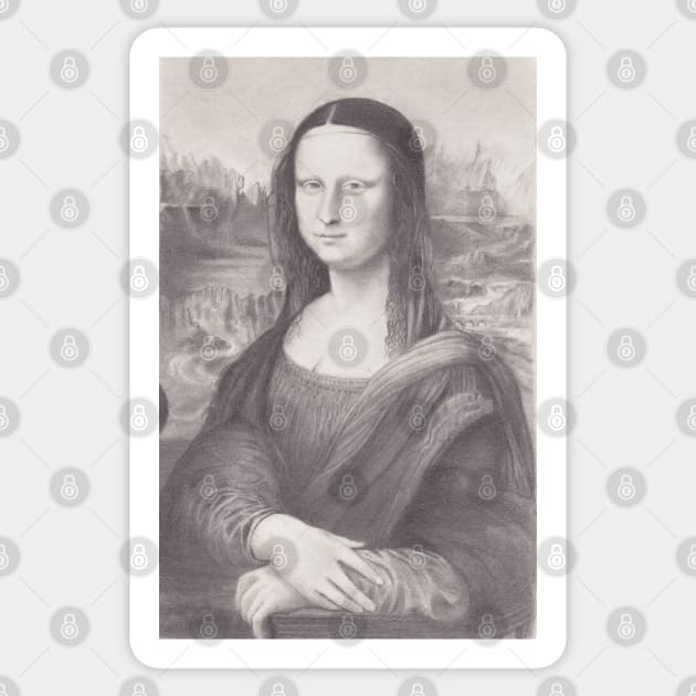 The Mona Lisa Tee Sticker by pencilartist